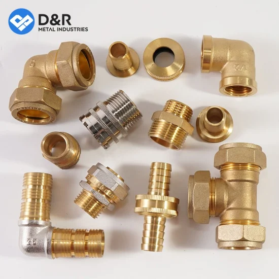 D&R Metal Full Size Custom Thread Tee Brass Plumbing Quick Connect Fitting 90 Degree Elbow Union 1/2 Inch~1
